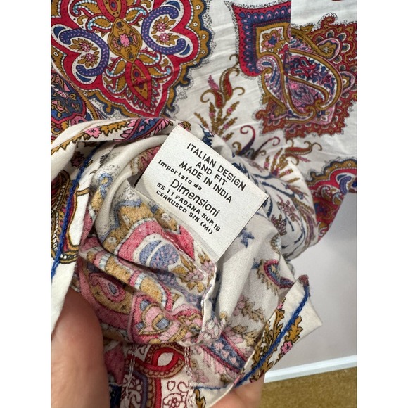 GANESH Button Down Womens Floral Paisley Top Size 3 Large - Picture 3 of 8